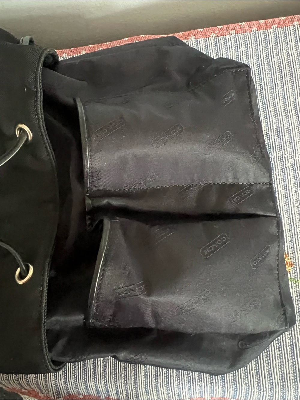 Coach Vintage Mercer Twill Nylon Backpack Black Y2K - Picture 6 of 6